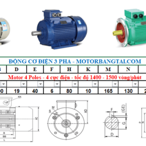 Động cơ điện 3 pha 0.55kw-4poles