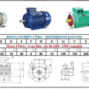 Động cơ điện 3 pha 0.75kw-4poles