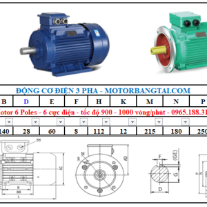 Động cơ điện 3 pha 2.2kw-6poles