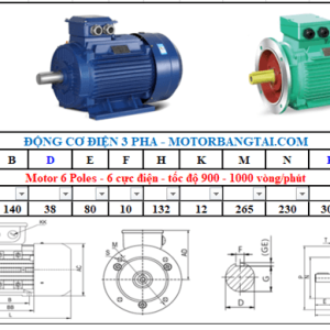 Động cơ điện 3 pha 3kw-6poles