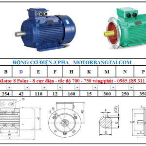 Động cơ điện 3 pha 7.5kw-8poles
