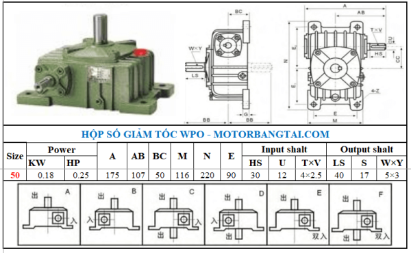 Hộp số wpo 50