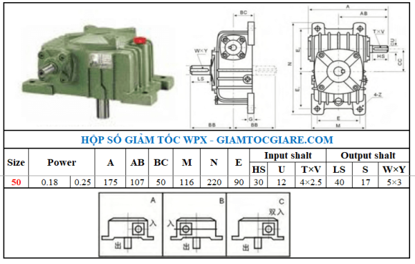 Hộp số wpx 50