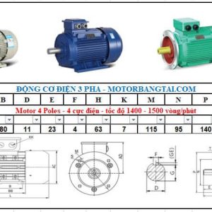 Động cơ điện 3 pha 0.18kw-4poles