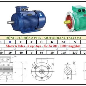 Động cơ điện 3 pha 0.37kw-6poles