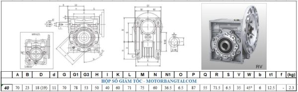 Hộp số giảm tốc NMRV 40