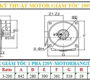 Motor giảm tốc 1 pha 7.5KW-10HP mặt bích