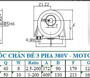 Motor giảm tốc 3 pha 0.4kw