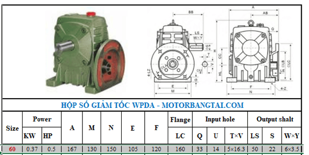 Hộp số wpda 60