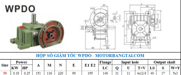 Hộp số wpdo 50