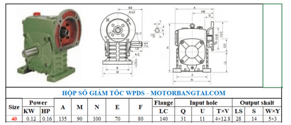 Hộp số wpds 40