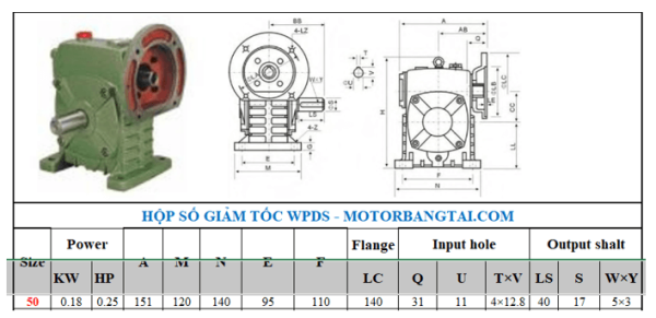 Hộp số wpds 50