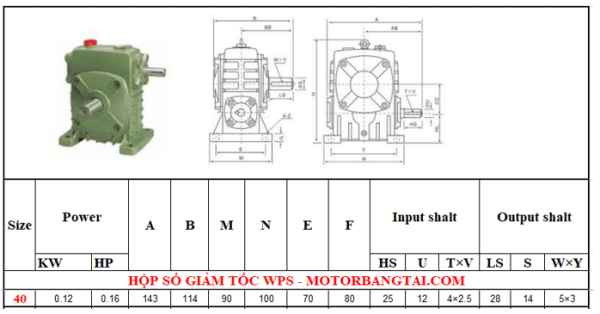 Hộp số wpo 40