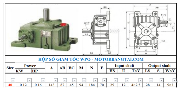 Hộp số wpx 40