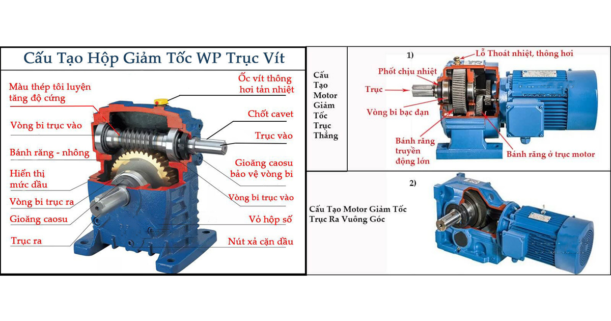 Cấu tạo motor giảm tốc