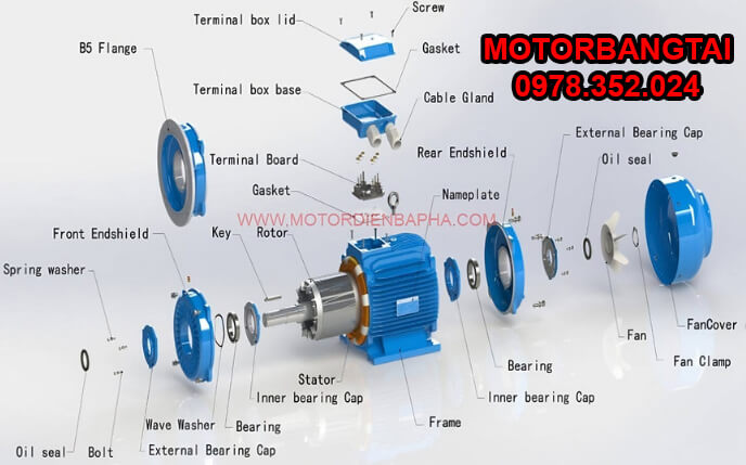 Cấu tạo motor xoay chiều 3 phase